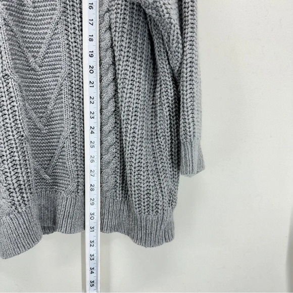 Torrid Women Pullover Cable Knit Tie Back Sweater Grey Plus Size 3 Stretchy Crew - Picture 6 of 8